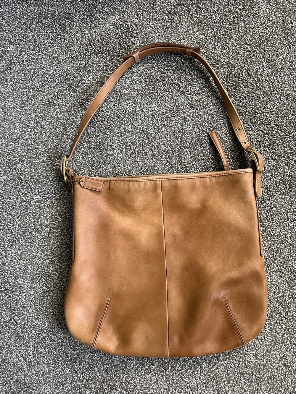 Coach brown oversized leather shoulder bag